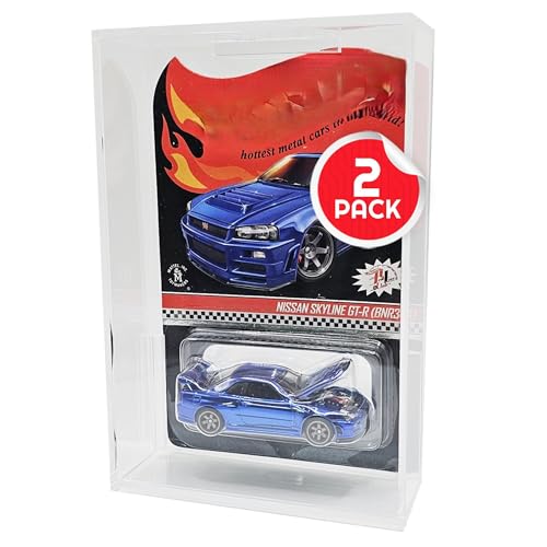 EVORETRO Hot Wheels Mainline Cars Acrylic Display Case Pack of 2 Clear Protective Cover for Collectibles ScratchResistant and Stackable Design for Showcasing Your Diecast Models - Image 1