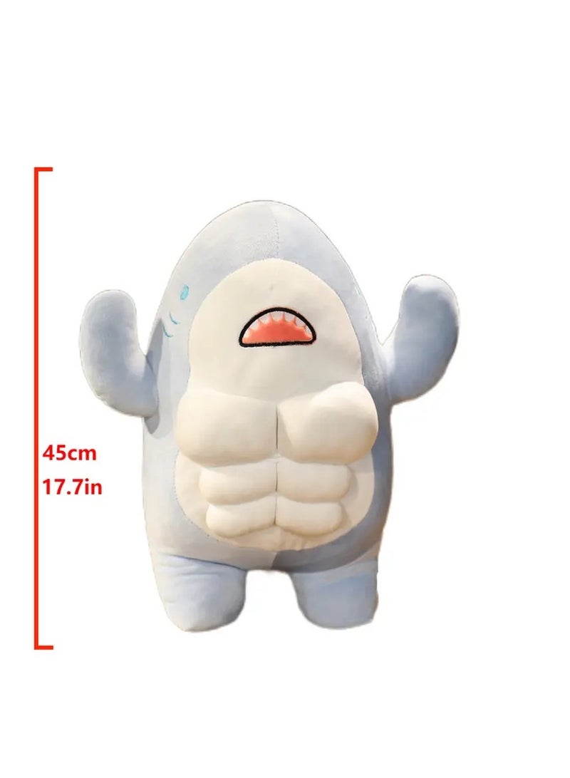 Gonice Muscle Shark Stuffed Ocean Whale Fish Toy Large Blue Shark Plush Pillow Adorable Soft Whale Shark Plushie Ocean Animals Dolls  - Image 3