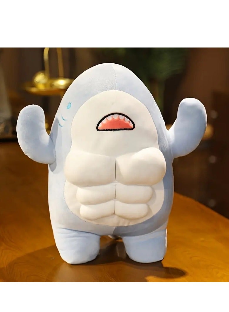 Gonice Muscle Shark Stuffed Ocean Whale Fish Toy Large Blue Shark Plush Pillow Adorable Soft Whale Shark Plushie Ocean Animals Dolls  - Image 2