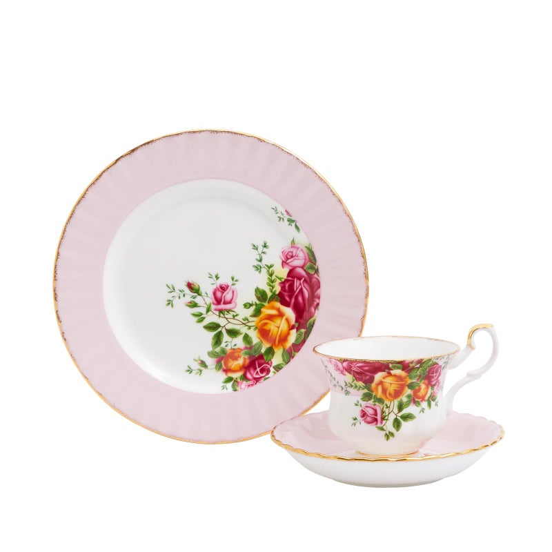 Royal Albert Old Country Roses 3Piece Set Teacup Saucer  Plate
