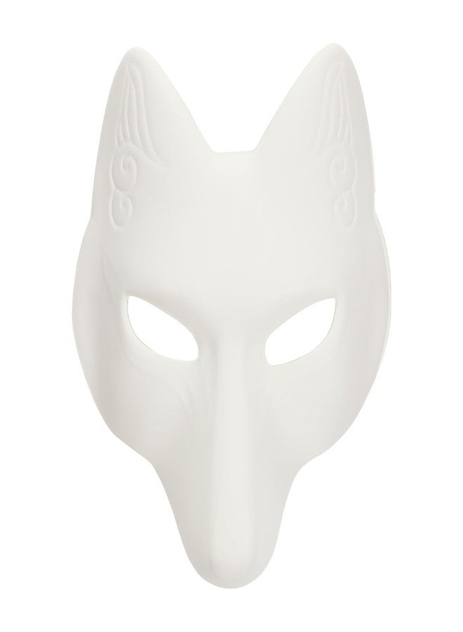 BESTOYARD Halloween Fox Mask Animal Masquerade Costume DIY Theria Blank Mask Paintable Japanese Kabuki Kitsune for Halloween Costume Prop - Image 1