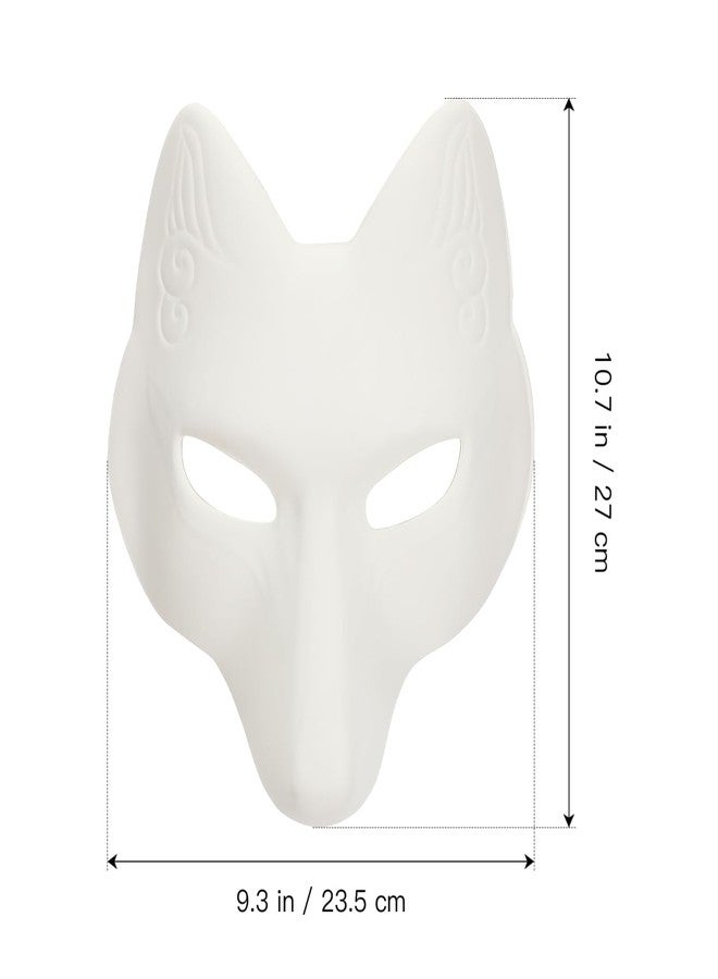 BESTOYARD Halloween Fox Mask Animal Masquerade Costume DIY Theria Blank Mask Paintable Japanese Kabuki Kitsune for Halloween Costume Prop - Image 2