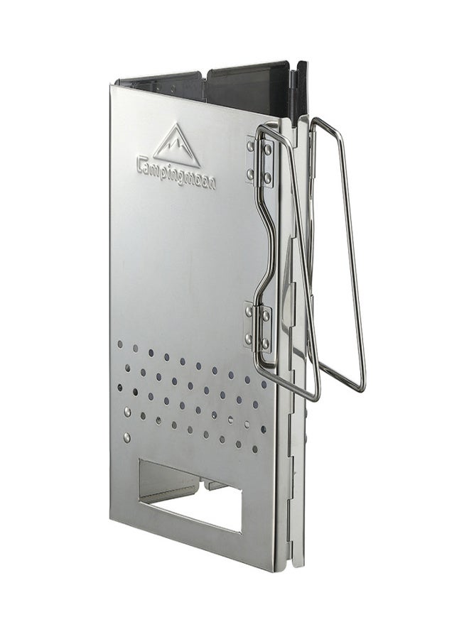 CAMPINGMOON Stainless Steel Firewood Furnace Mini Wood Charcoal Furnaces BBQ Folding Bracket Cooking Barbecue Rack for Camping Hiking Mountaineering - Image 1