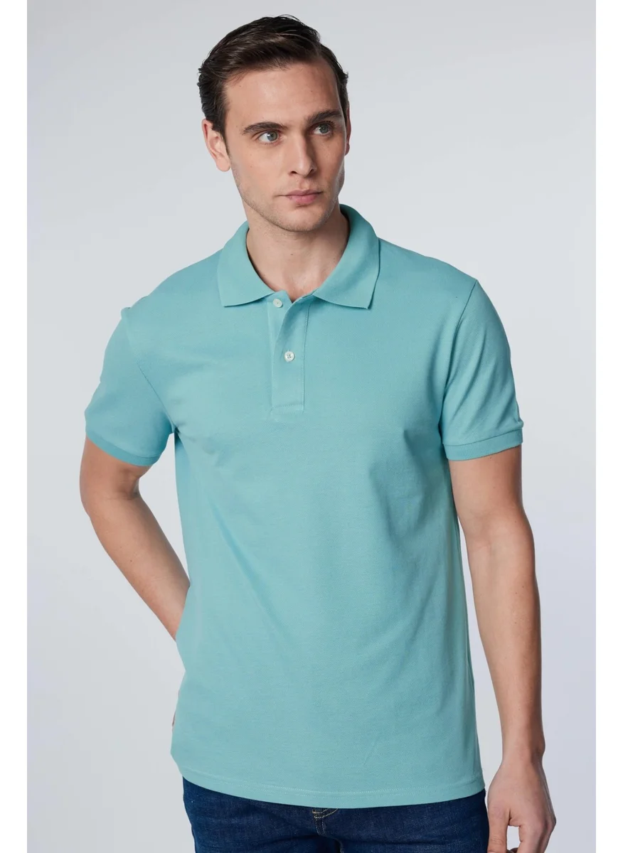 تودورس Men's Slim Fit Narrow Cut Cotton Plain Pique Mint Polo Collar T-Shirt