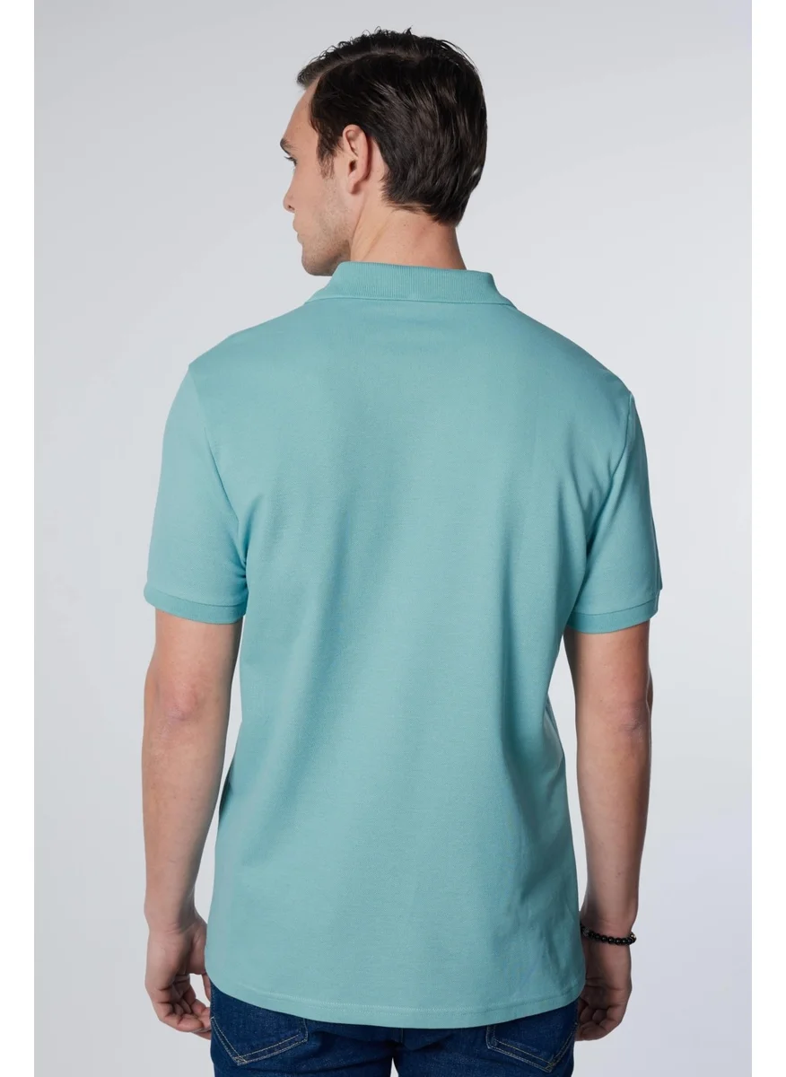 تودورس Men's Slim Fit Narrow Cut Cotton Plain Pique Mint Polo Collar T-Shirt