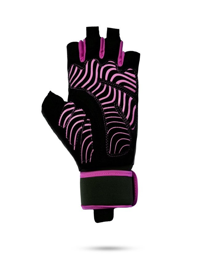 BADOWL Gym Gloves for Men & Women with Wrist Support | Gloves for Professional Weightlifting, Exercise, Training, Cycling, Bike Sports Gloves (Pink - M) - Image 4