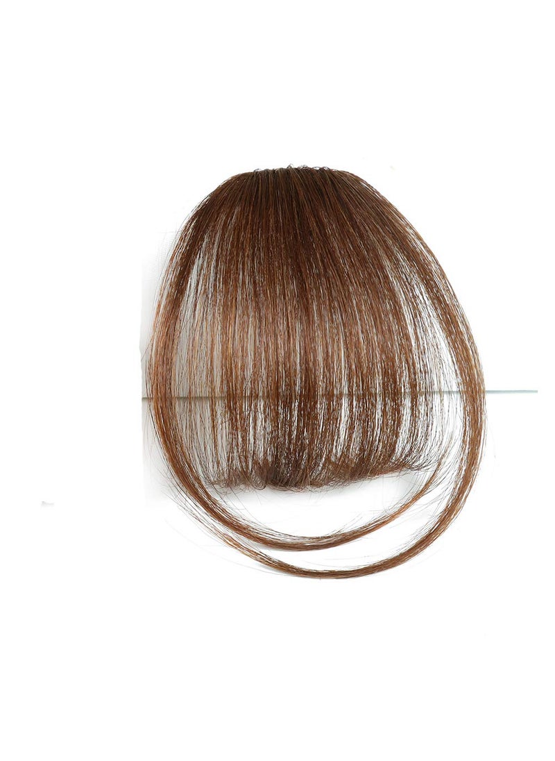 Soraka Hair - Clip in Bangs Human Hair French Bangs Thick Bangs Extensions Neat with Temples Clip on Air Bangs Hairpieces Air Bangs Light Brown - Image 1