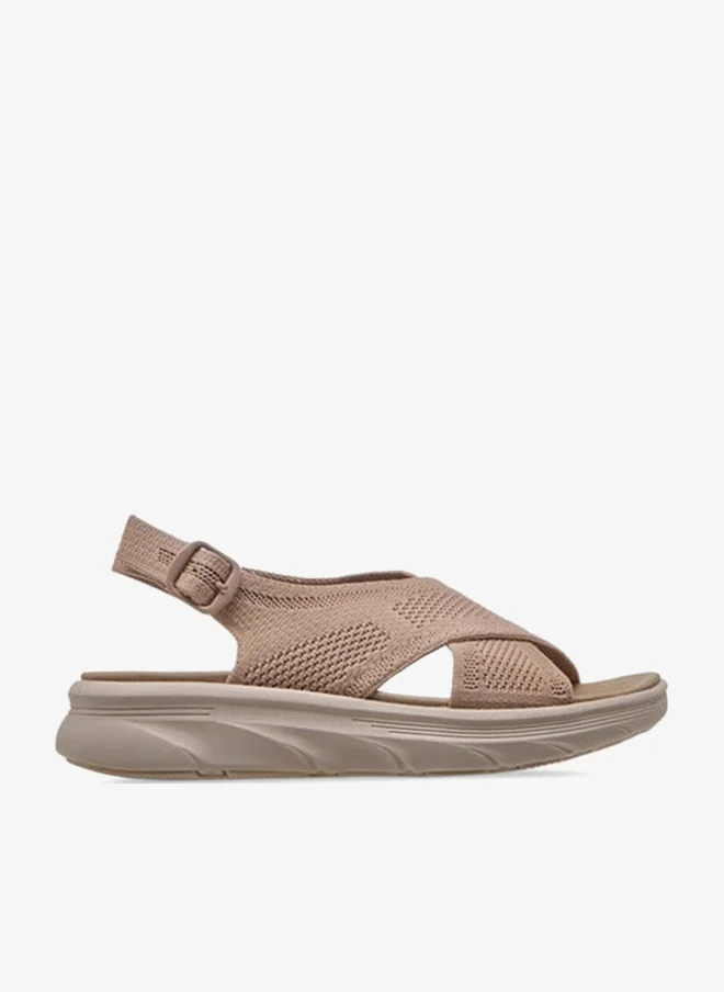 Flora Bella By Shoexpress Women's Textured Cross Strap Sandals with Buckle Closure