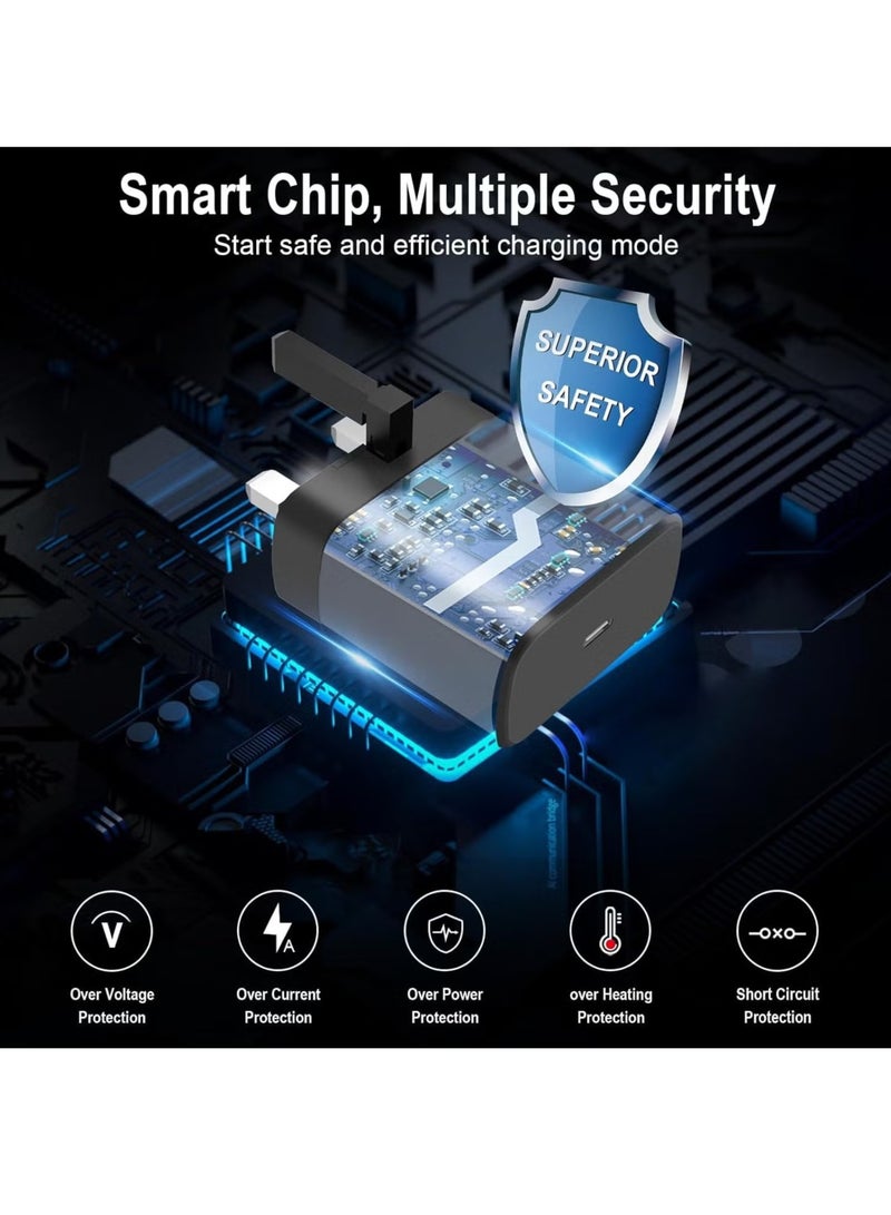 شاحن PD للشحن السريع للغاية بقدرة 45 وات USB - متوافق مع S24 S23 S22 S21 S20 Ultra، S24+ S23+ S22+ S21+، A53، A15، A 55، A54 - محول طاقة من النوع C، - Image 3