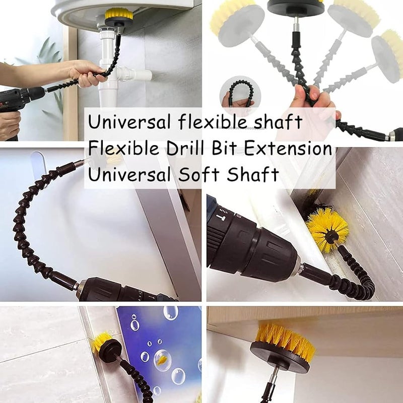 ANTNX 27 PCS Drill Brush Attachments Car Detailing Brush Kit for Auto Exterior and Interior Includes Scrub Pads Sponges Detailing Brushes Washing Mitt Air Vent Brush Cleaning Cloth Home Cleaning Set - Image 5