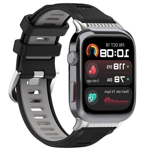 Disscool Replacement Adjustable Wristbands Compatible with Huawei Watch D2 Comfortable Silicone Wrist with Quick Release Strap Smart Watch Accessories(Black) - Image 1