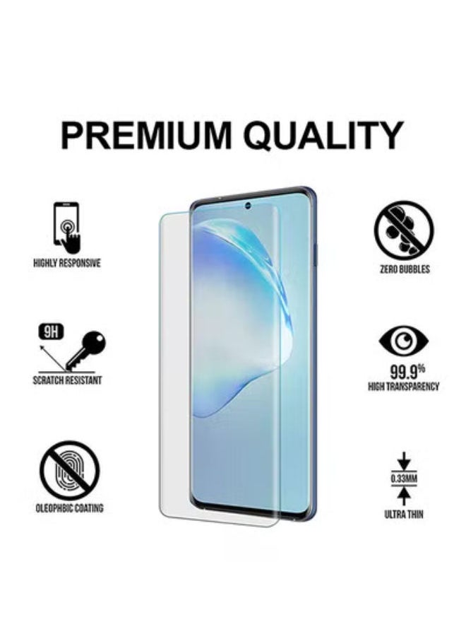 GLASS Screen Protector (No Fingerprint Sensor) for Galaxy S20 Full Glue Clear Screen Protector (No Fingerprint Sensor) with Anti Scratch