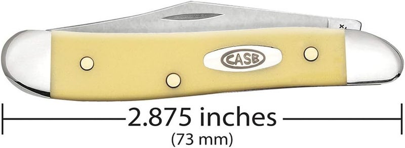 Case WR XX Pocket Knife Yellow Synthetic Peanut SS Item #80030 - (3220 SS) - Length Closed: 2 7/8 Inches - Image 2