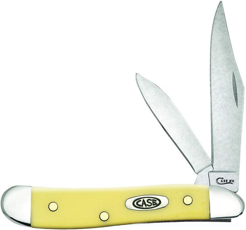 Case WR XX Pocket Knife Yellow Synthetic Peanut SS Item #80030 - (3220 SS) - Length Closed: 2 7/8 Inches - Image 1