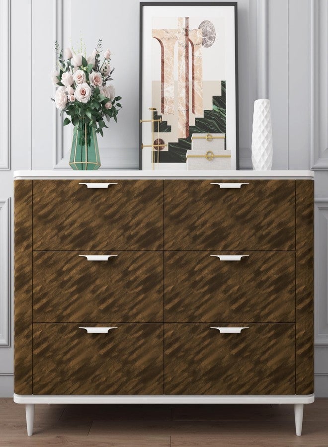 Decotalk Dark Brown Felt Shelf Liner 15.7x200 Inch Self Adhesive Velvet Drawer Liner for Cabinets and Drawers Velvet Contact Paper Shelf Liners Dark Brown Stripes Flocking Lining Peel and Stick - Image 5