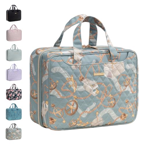 Everfun حقيبة مستحضرات التجميل المعلقة للسفر من إيفرفون للنساء مع قسم مقاوم للتسرب ومنظم مستحضرات التجميل وحقائب السفر الأساسية التي يجب أن تتوفر لديك - Image 1