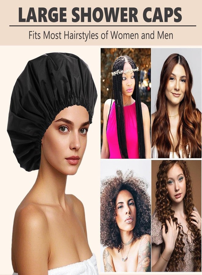 Himoswis Adjustable Shower Caps for Women Men Reusable Waterproof Large Shower Cap for Men and Women Long Hair Braids - Image 4