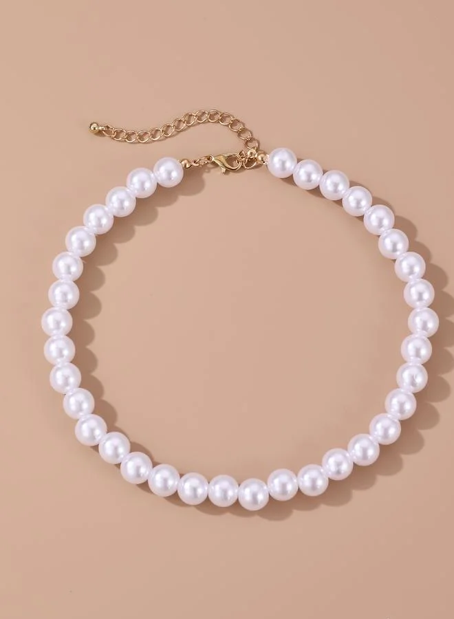 تايك تو Faux Pearl Beaded Necklace