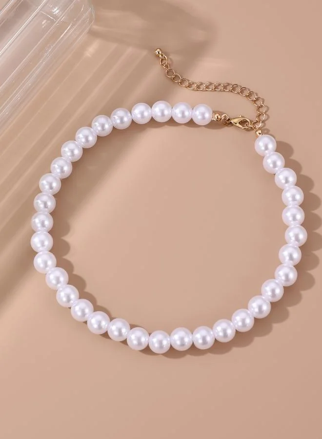 تايك تو Faux Pearl Beaded Necklace