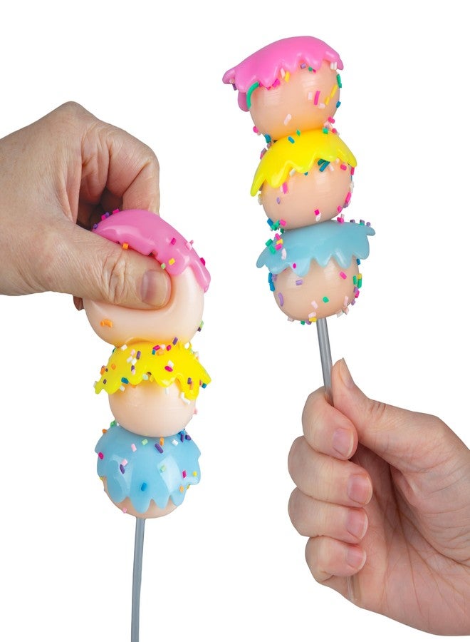 The Orb Factory ORB Tabalicious Snack Sticks TABA Squishy Cake Pop Toy - 3 Cute, Sticky TABA Cake Pop Food Squishies with Rainbow Frosting - Removable Stress Ball Toys - Kawaii Sensory Fidget Toys for Kids and Adults - Image 3