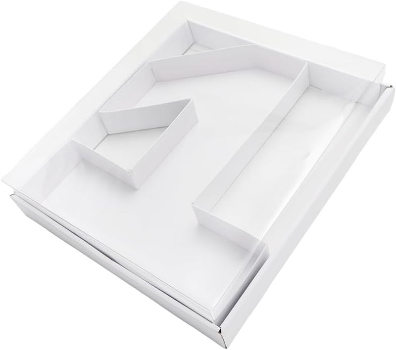 Kafucize 12.5inch Fillable Paper Mache Number Letter Cardboard Cutouts Charcuterie Board Food Sweet Cupcake Tray Party Decorative Box (Number 1, White) - Image 2