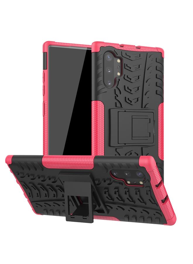 Zaboon Case For Galaxy Note 10 Plus Tire Texture TPU + PC Shockproof Case with Holder - Image 1