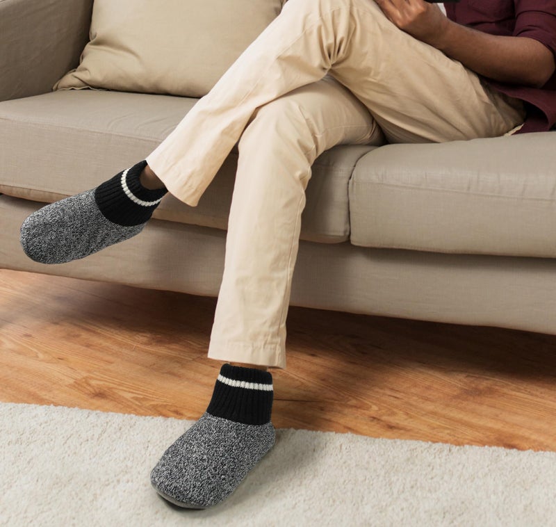 BenSorts Mens Slipper Socks Warm Cozy Fuzzy Winter House Socks with Non-Slip Grippers for Mlae Gifts Multicolor Size 10 11 12 13 - Image 3