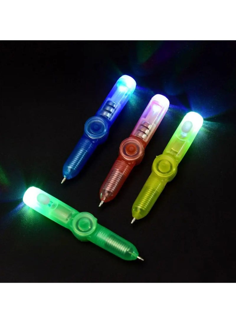 AROAQ LED Spinning Pen, Portable Ball Pen Fidget Spinner, Compact And Lightweight  Rotating Gaming Luminous Gel Pen, Safe Glow In Dark Light EDC Stress Relief Toy For Kids Gift, (Random Color) - Image 3
