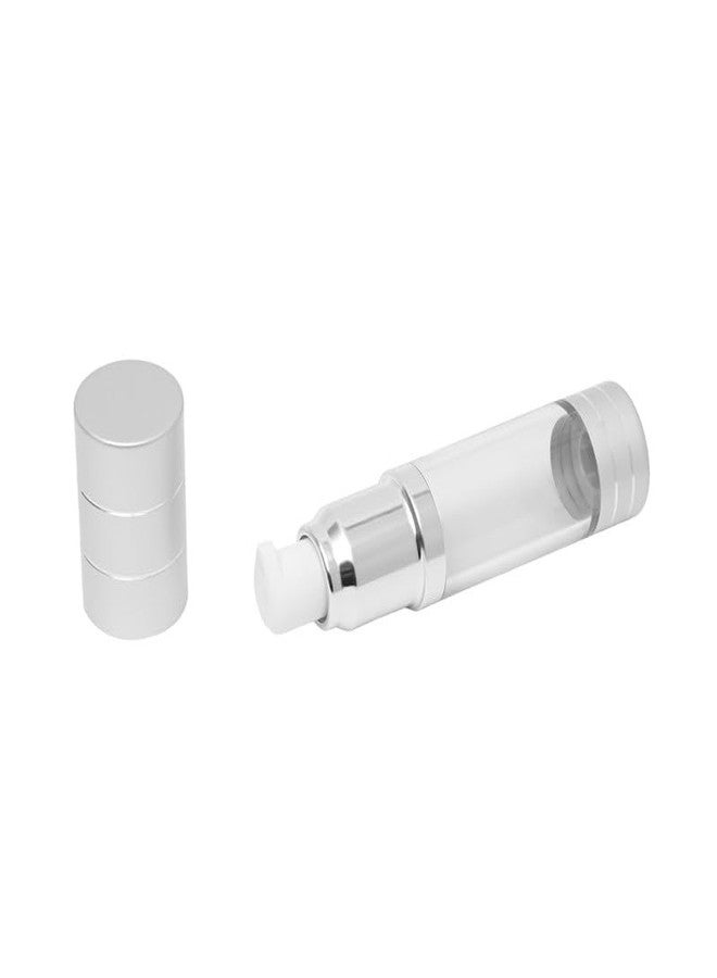 Devinez Refillable Airless Pump Bottle, 30ml (Pack of 4) with Matte Silver Finish Lightweight Leak Proof and Shockproof for Homemade Beauty Products, Makeup Foundations and Serums - Image 5