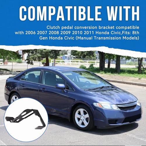 SeDeplacer Clutch Pedal Conversion Bracket Compatible with 2006 2007 2008 2009 2010 2011 Honda Civic for Five Speed and Six Speed Manual Transmissions 8th Gen Civic Clutch Pedal - Image 3