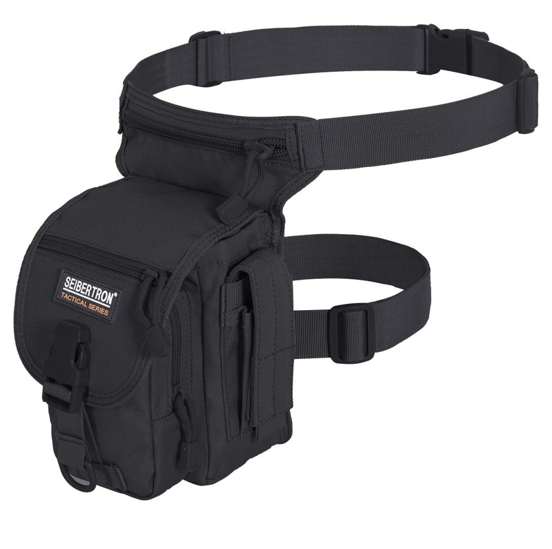 Seibertron Waterproof Tactical Outdoor Hiking Airsoft Utility Leg Bag Black - Image 1