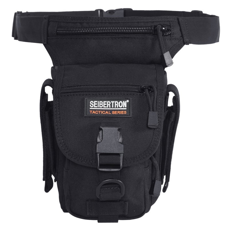 Seibertron Waterproof Tactical Outdoor Hiking Airsoft Utility Leg Bag Black - Image 2