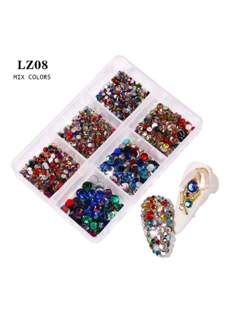 1000pcs Rhinestone أظافر زجاج الكريستال, 6 أحجام (Ss6-Ss30) الأظافر الحجر الكريم مسطحة ظهر Rhinestone مناسبة للحرف اليدوية, المجوهرات, الماس حجر ديي المجوهرات, الماس الأظافر الفن