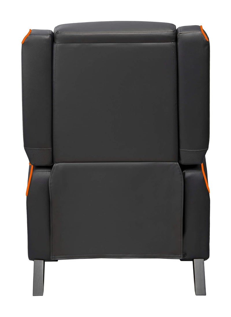 كوجار Cougar Ranger S Gaming Sofa, Side Storage Pocket, Breathable PVC Leather, Headrest Lumbar Pillow, Adjustable Design, Up to 160Kg Weight Capcity, Black/Orange | 3MRGSORB.0001  - Image 4