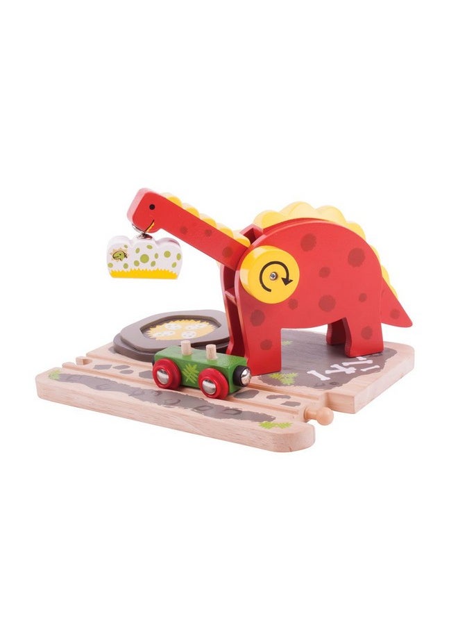 Bigjigs Rail Bigjigs Rail, Dinosaur Train Crane, Wooden Toys, Bigjigs Train Accessories, Wooden Crane, Dinosaur Track, Crane Toy, Bigjigs Crane, Dinosaur Toys  - Image 1