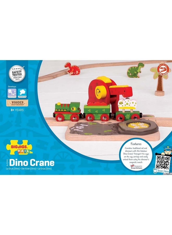 Bigjigs Rail Bigjigs Rail, Dinosaur Train Crane, Wooden Toys, Bigjigs Train Accessories, Wooden Crane, Dinosaur Track, Crane Toy, Bigjigs Crane, Dinosaur Toys  - Image 3