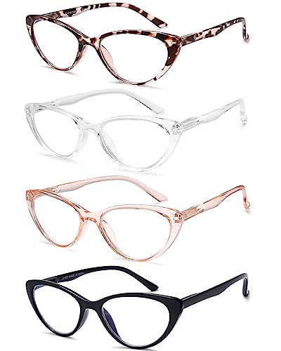 EYEURL 4-Pack Cat Eye Reading Glasses for Women- Blue Light Blocking Readers with Spring Hinges,Anti-Glare Reading Glasses,1.5 - Image 2