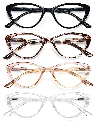EYEURL 4-Pack Cat Eye Reading Glasses for Women- Blue Light Blocking Readers with Spring Hinges,Anti-Glare Reading Glasses,1.5 - Image 1