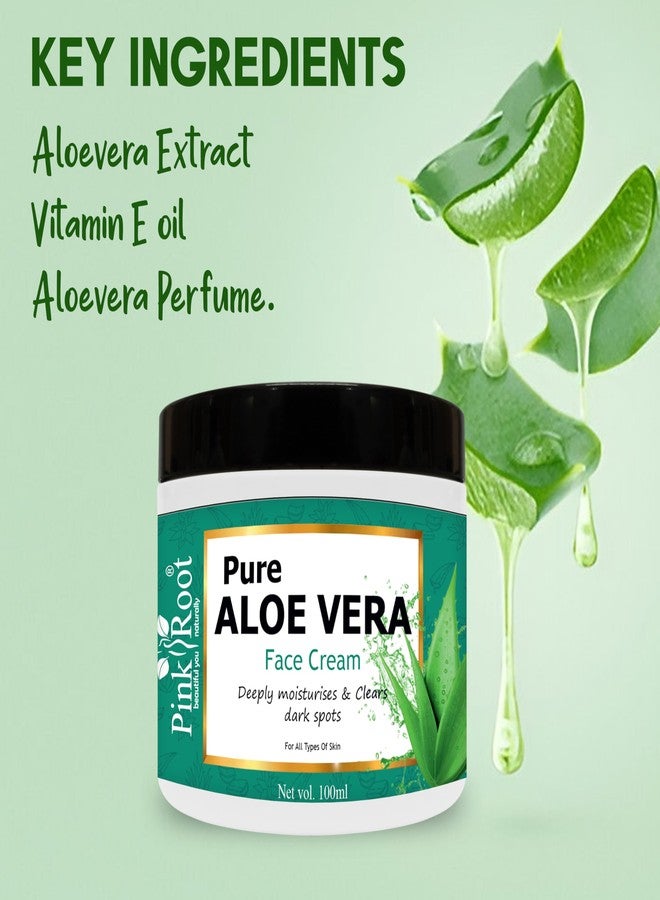 Pink Root Aloe Vera Moisturizing Cream 100ml, For Acne Control, Moisturising Skin & Glowing Radiant Skin - Image 2