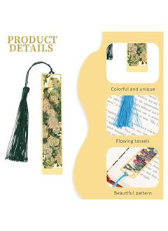 Generic Set of 4 Metal Bookmarks with Tassel featuring Hollow Flower Design Inspired by Van Gogh's Golden Oil Paintings - Perfect for Women, Kids, Students, Teachers, and Book Enthusiasts  - Image 3