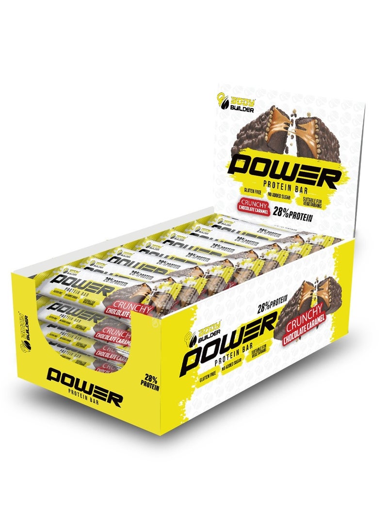 Body Builder Power Choco Caramel Protein Bar 45G, Box Of 12 Pieces  - Image 1