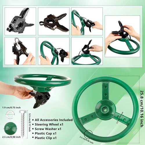 Haconba 10 Inch Plastic Steering Wheel Playset Plastic Pirate Ships Wheel with Clip Steering Wheel Accessories for Shopping Cart Car Basket Kids Toy Car Playground Outdoor Gym - Image 5