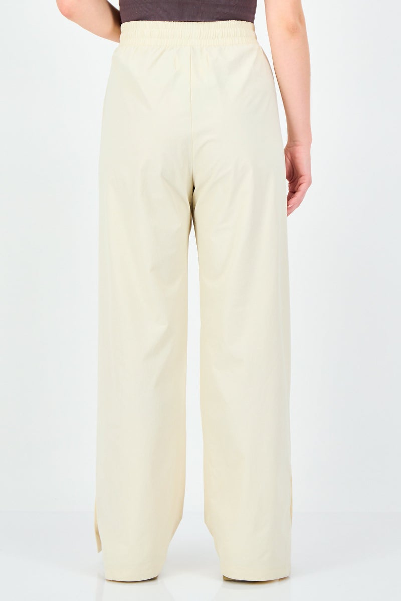 Champion Women Sportswear Fit Outdoor Wide Leg Track Pants, Beige - Image 4