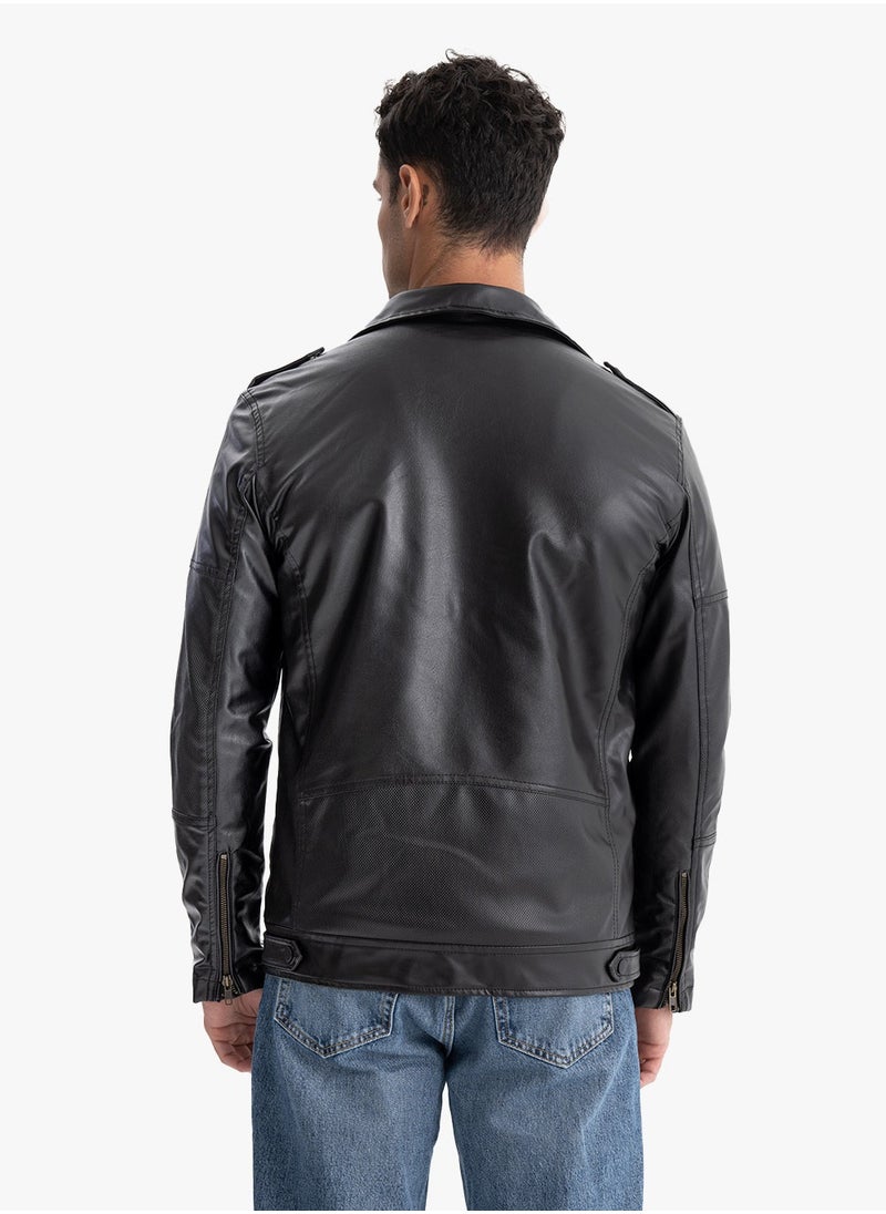 clever - Jacket Leather  Halley Turkish Material  - Fur Lined -Black - Image 1