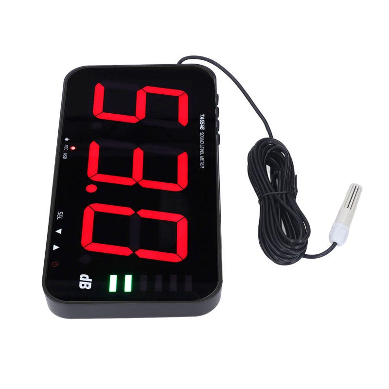 TASI Decibel Meter 13in Digital Screen Sound Level Meter with Alarm - Real Time Temperature Humidity Display Wall Mountable for Indoor Use - Image 3