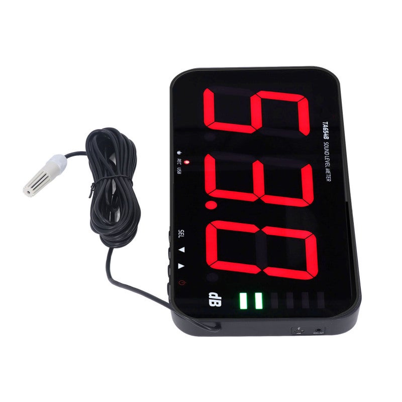 TASI Decibel Meter 13in Digital Screen Sound Level Meter with Alarm - Real Time Temperature Humidity Display Wall Mountable for Indoor Use - Image 4