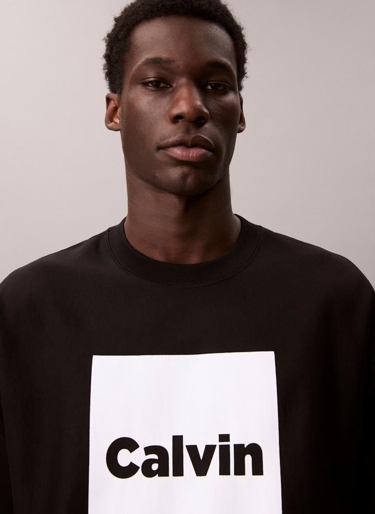 Calvin Klein Jeans Premium Fleece Logo Graphic Relaxed Sweatshirt - Image 3