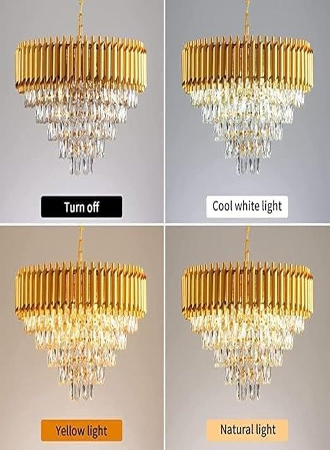 Weldecor Luxury Crystal Chandelier for Living Room – Modern Gold Jhoomer Light Fixture with LED Support, Ceiling Mount Decorative Pendant Lamp for Home, Hall, Dining Room - Image 5