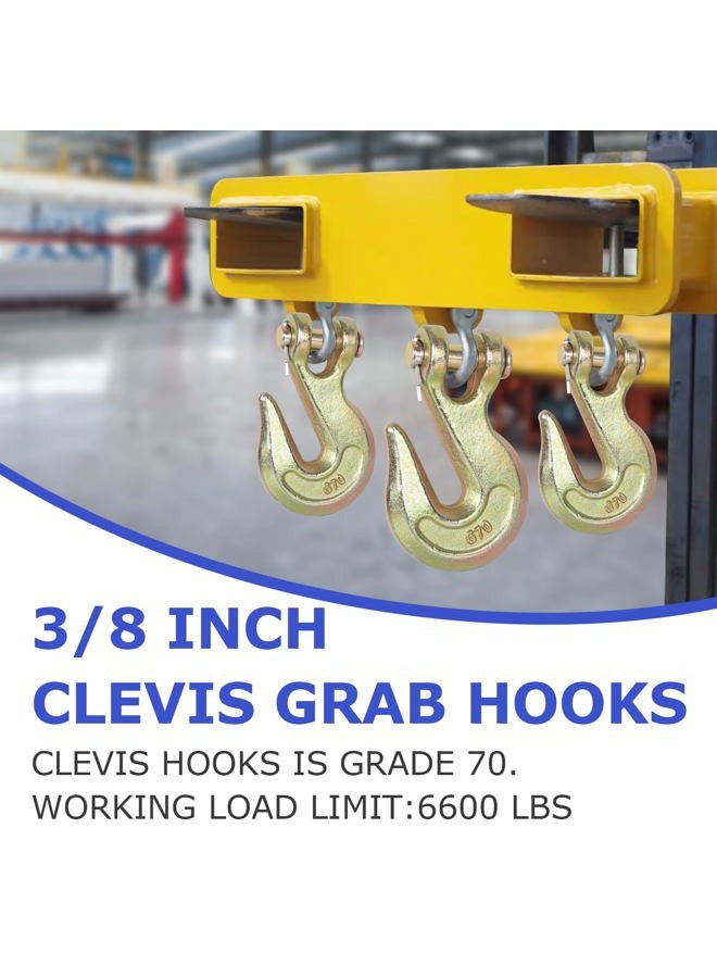 ALISWAT 8 Pack 3/8" Clevis Grab Hooks, Grade 70 Forged Steel Chain Hook for 3/8 Inch Tow Chain Transport, Heavy Duty Tow Hook 6600 Lbs Working Load Limit for Trailer Trucking - Image 4
