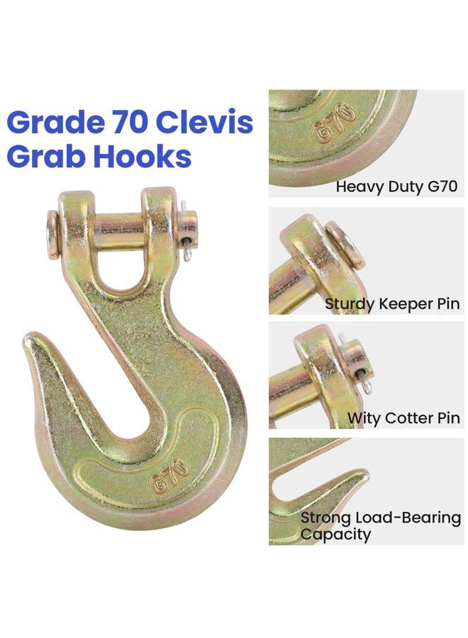 ALISWAT 8 Pack 3/8" Clevis Grab Hooks, Grade 70 Forged Steel Chain Hook for 3/8 Inch Tow Chain Transport, Heavy Duty Tow Hook 6600 Lbs Working Load Limit for Trailer Trucking - Image 3